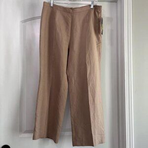 NWT- Le Suit Linen Blend Pants Desert Bloom Petite Women's 14P Career Office